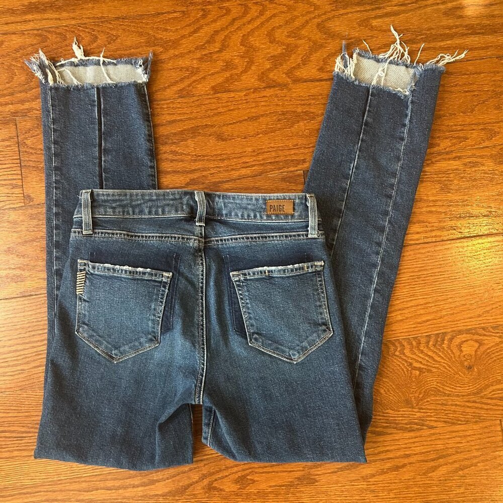 Paige Denim Jeans Julia Model Front Seam size 25 Skinny Jeans Raw Hem Pristine - Picture 10 of 14